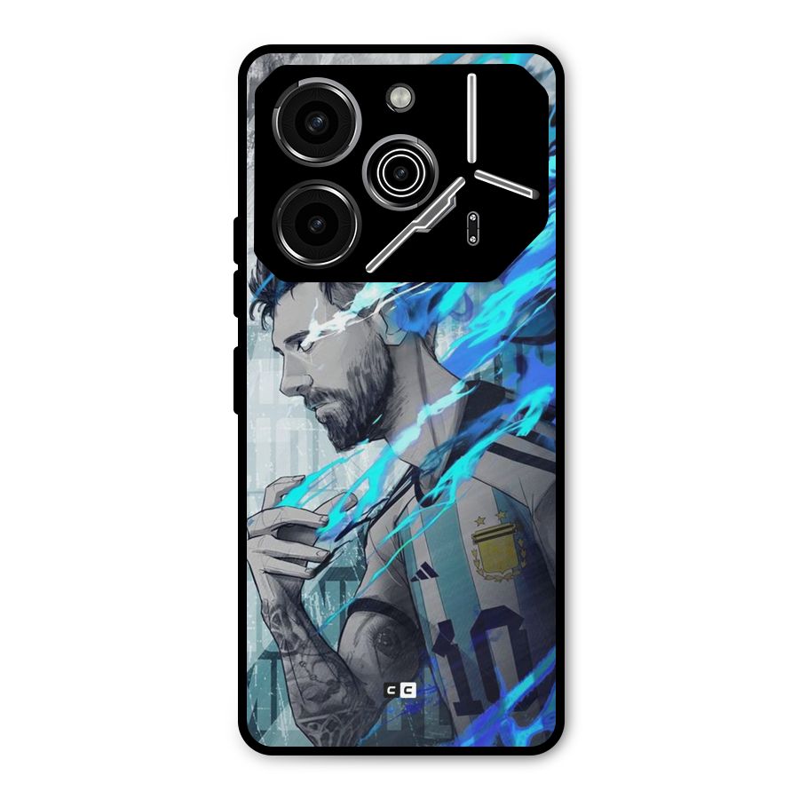 Electrifying Soccer Star Metal Back Case for Tecno Pova 6 Pro