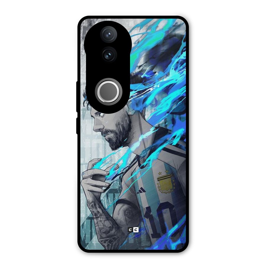 Electrifying Soccer Star Metal Back Case for Vivo V50e