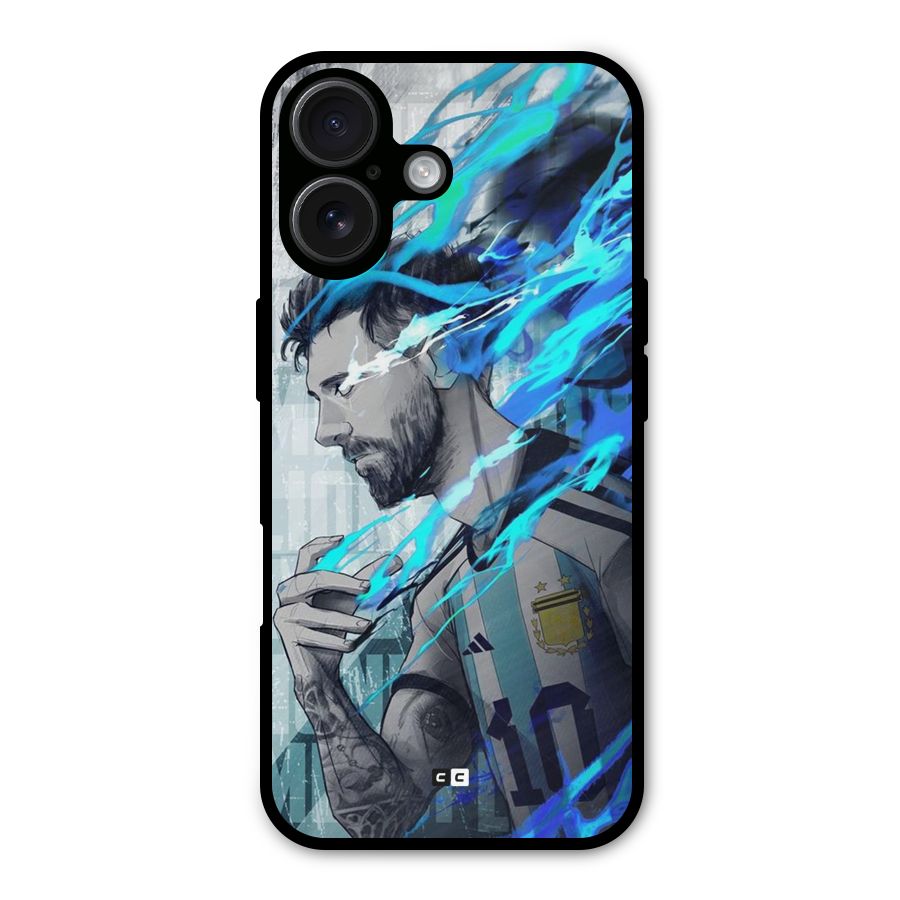 Electrifying Soccer Star Metal Back Case for iPhone 16