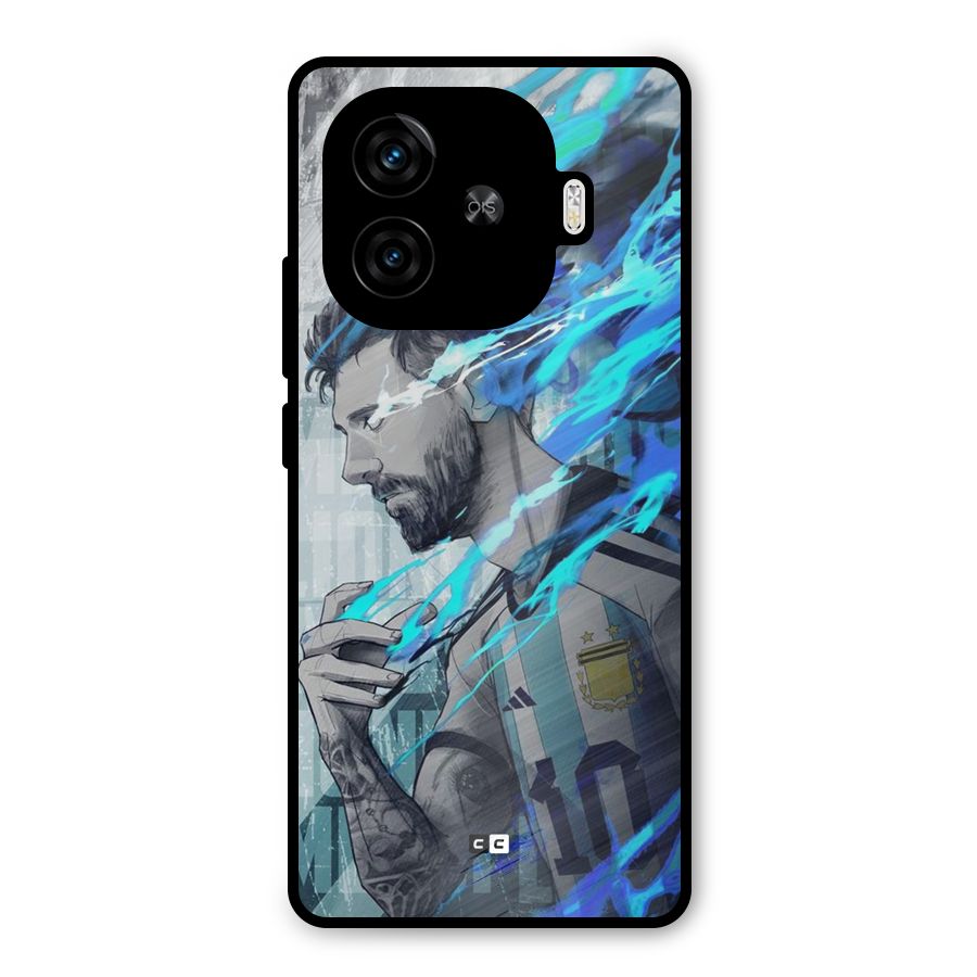 Electrifying Soccer Star Metal Back Case for iQOO Z9 Turbo