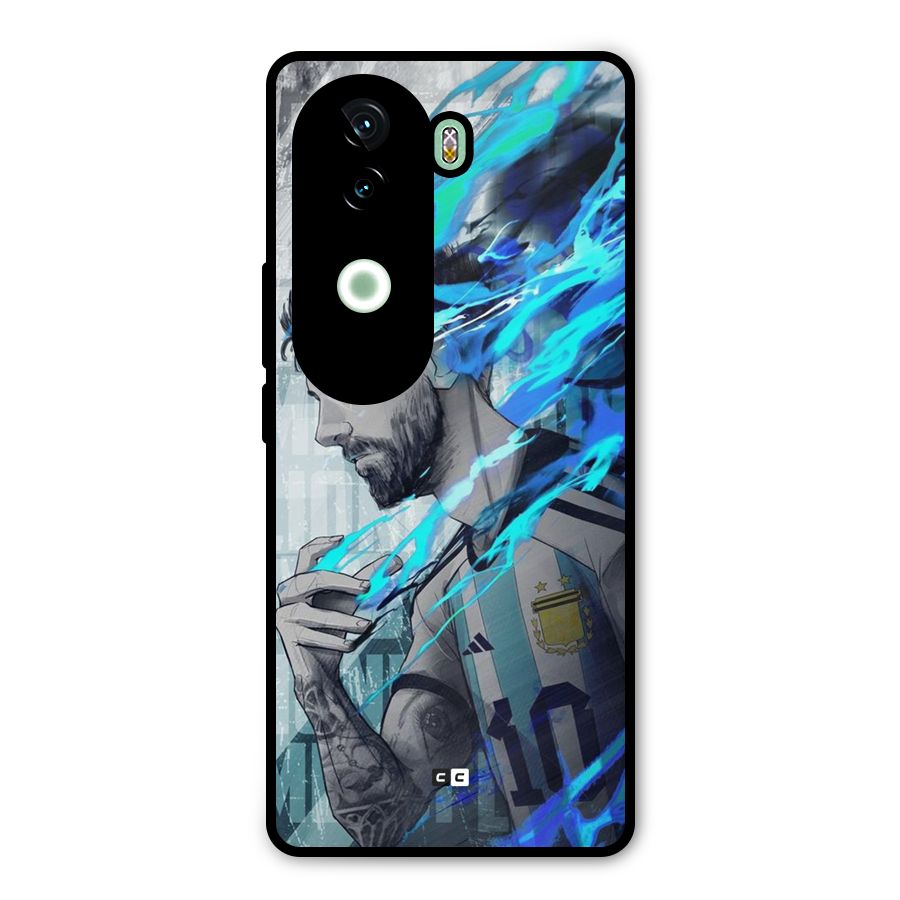 Electrifying Soccer Star Metal Back Case for iQOO Z9s