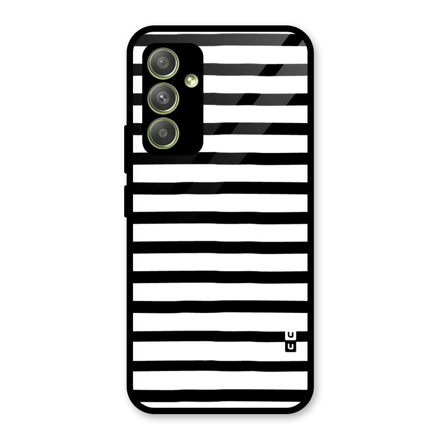 Elegant Basic Stripes Glass Back Case for Galaxy A54