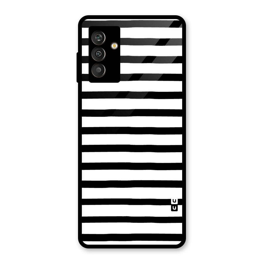 Elegant Basic Stripes Glass Back Case for Galaxy M13