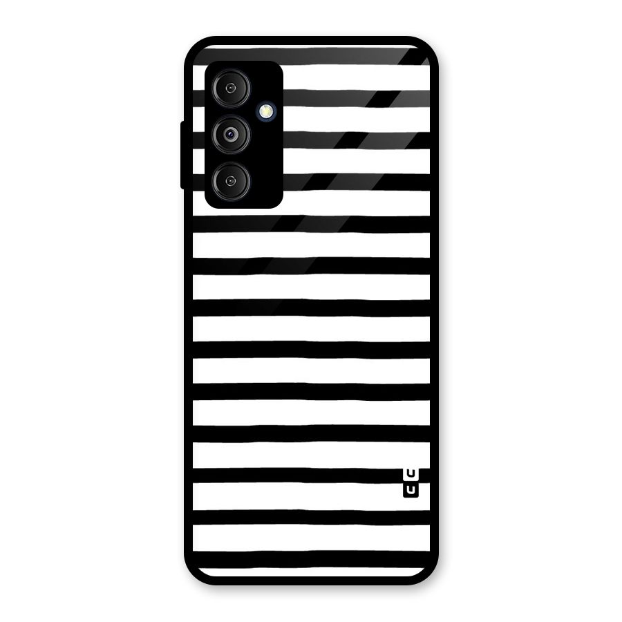Elegant Basic Stripes Glass Back Case for Galaxy M14 5G