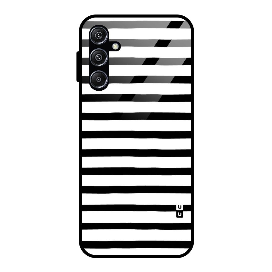 Elegant Basic Stripes Glass Back Case for Galaxy M34 5G