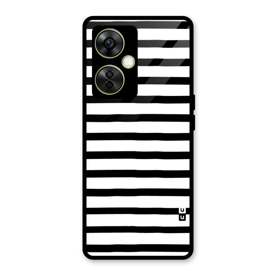 Elegant Basic Stripes Glass Back Case for OnePlus Nord CE 3 Lite