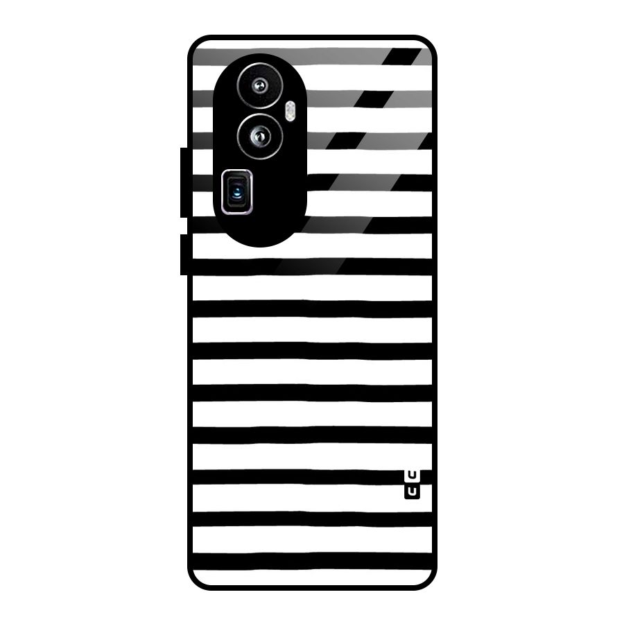 Elegant Basic Stripes Glass Back Case for Oppo Reno10 Pro Plus