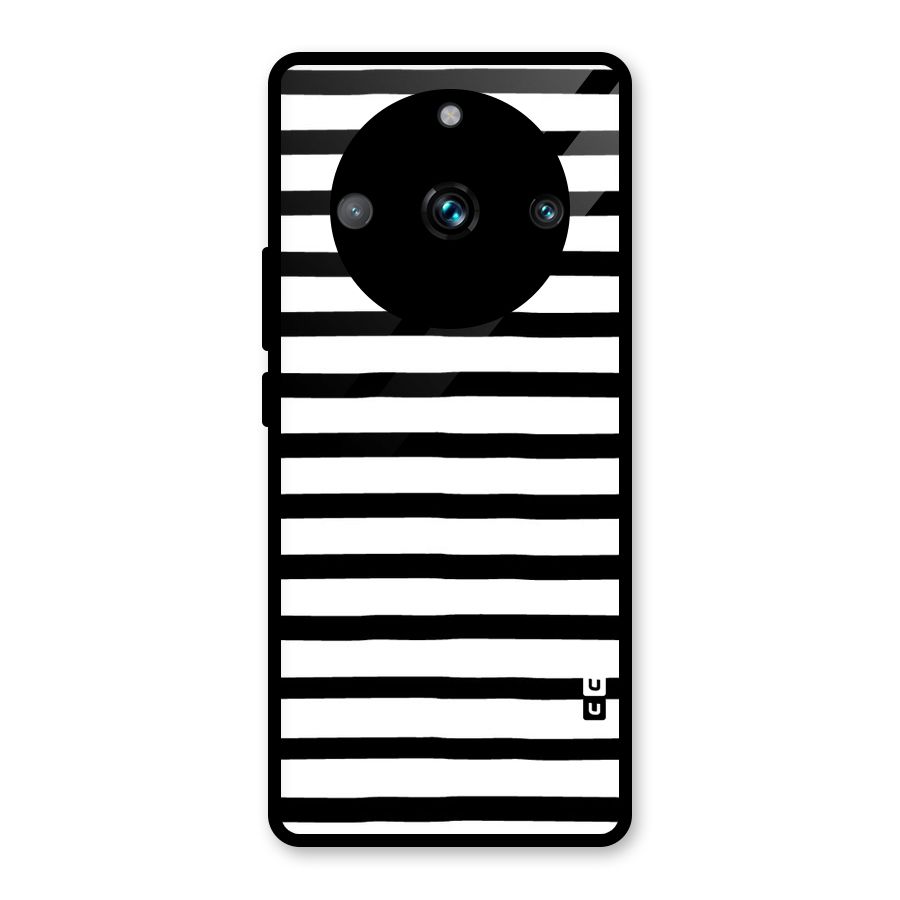 Elegant Basic Stripes Glass Back Case for Realme 11 Pro Plus