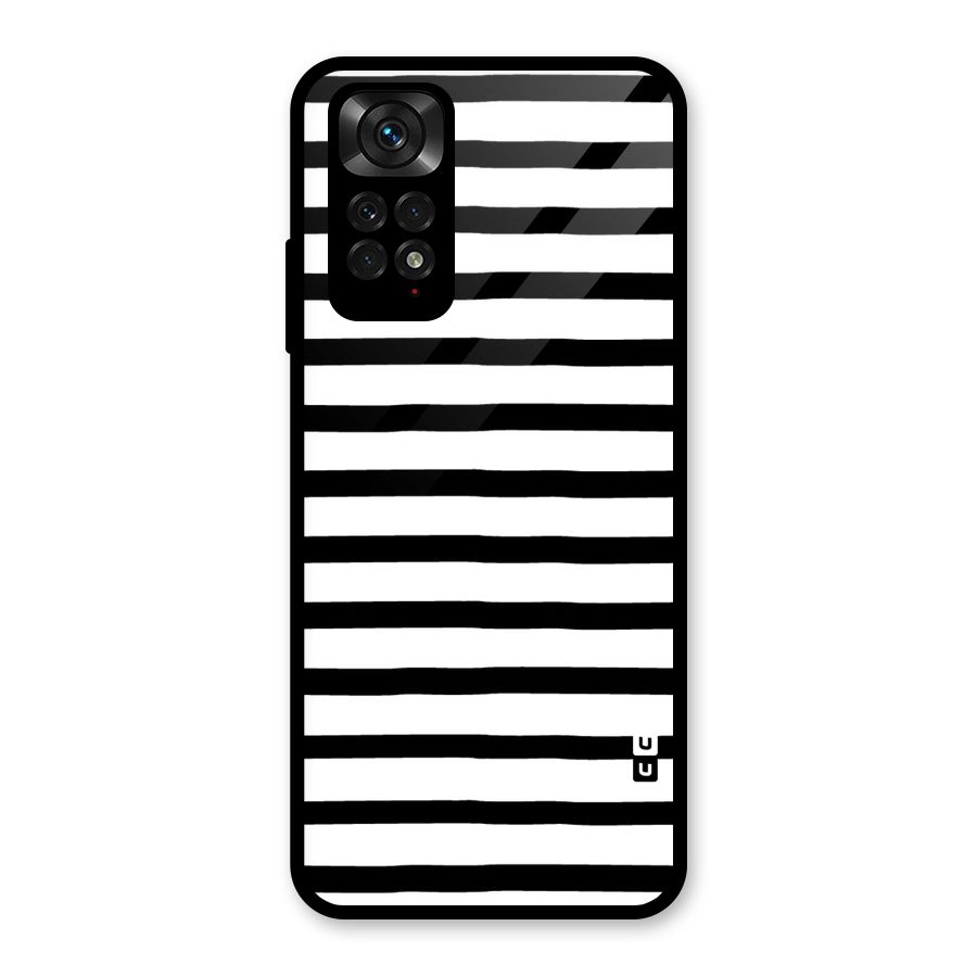 Elegant Basic Stripes Glass Back Case for Redmi Note 11S