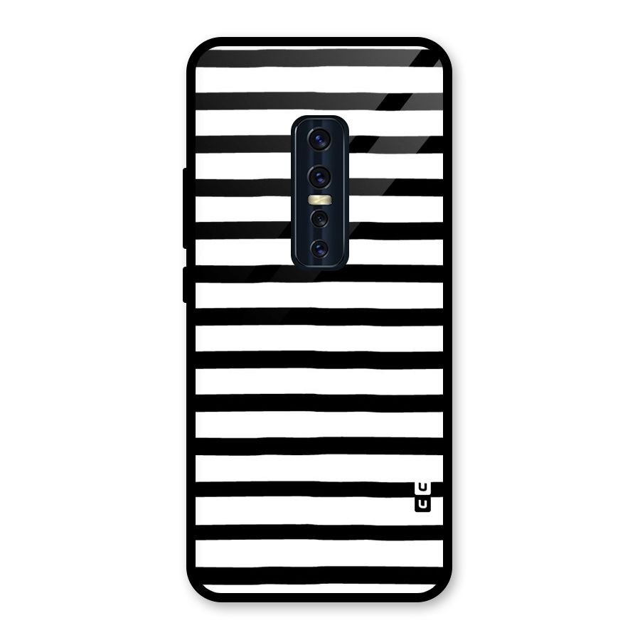 Elegant Basic Stripes Glass Back Case for Vivo V17 Pro