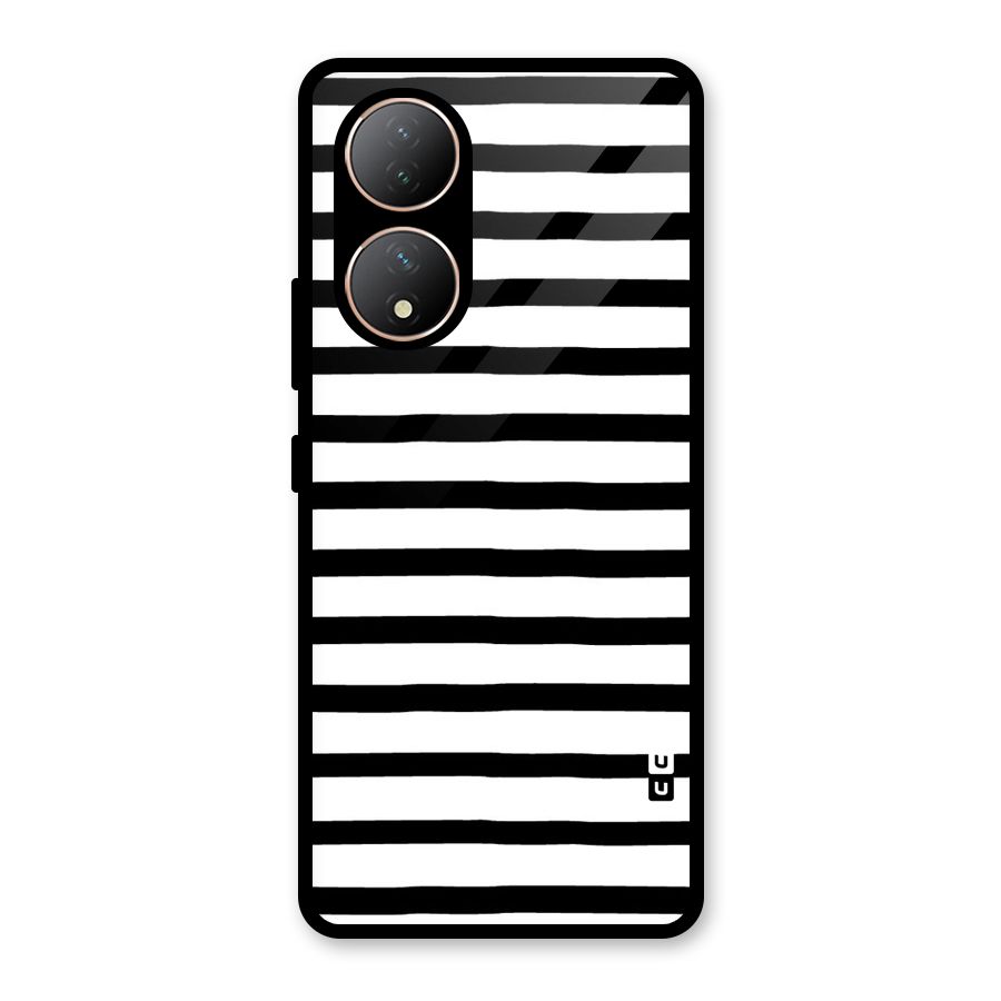 Elegant Basic Stripes Glass Back Case for Vivo Y100A