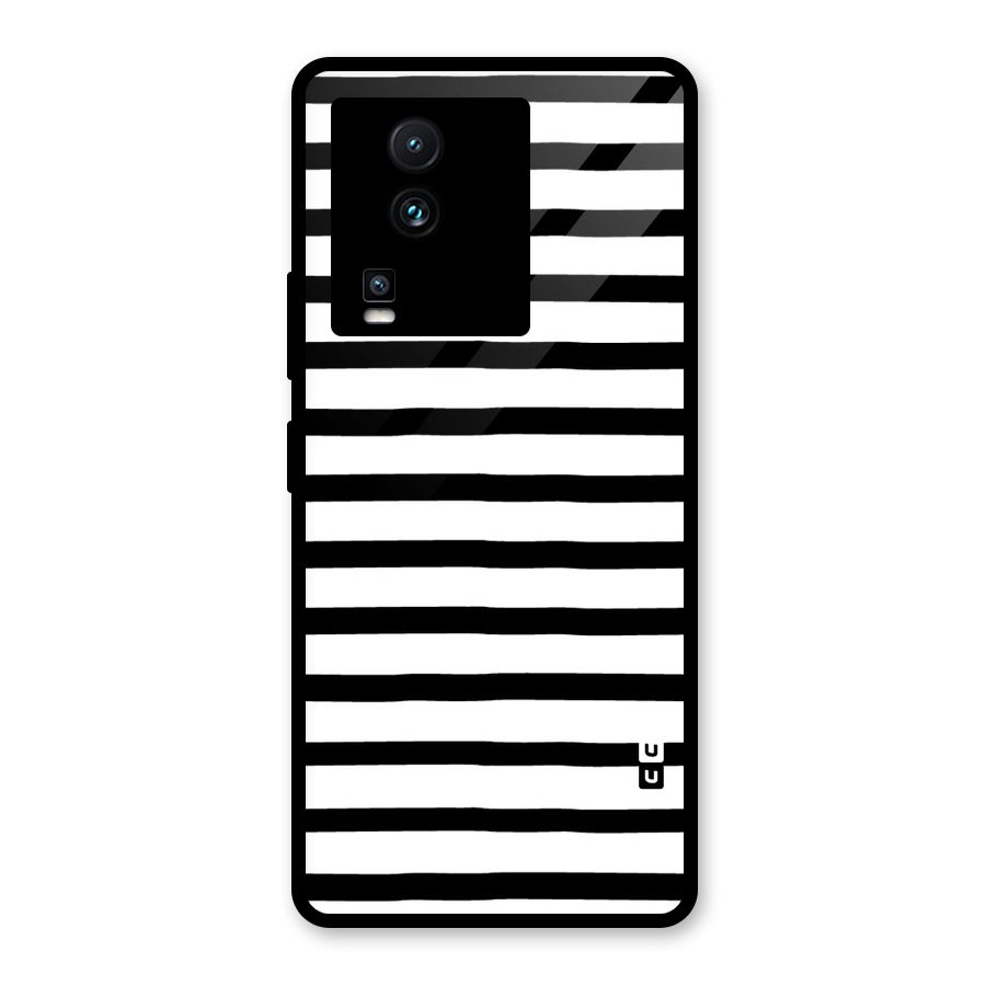 Elegant Basic Stripes Glass Back Case for Vivo iQOO Neo 7