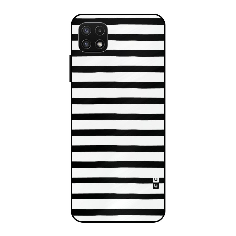 Elegant Basic Stripes Metal Back Case for Galaxy A22 5G