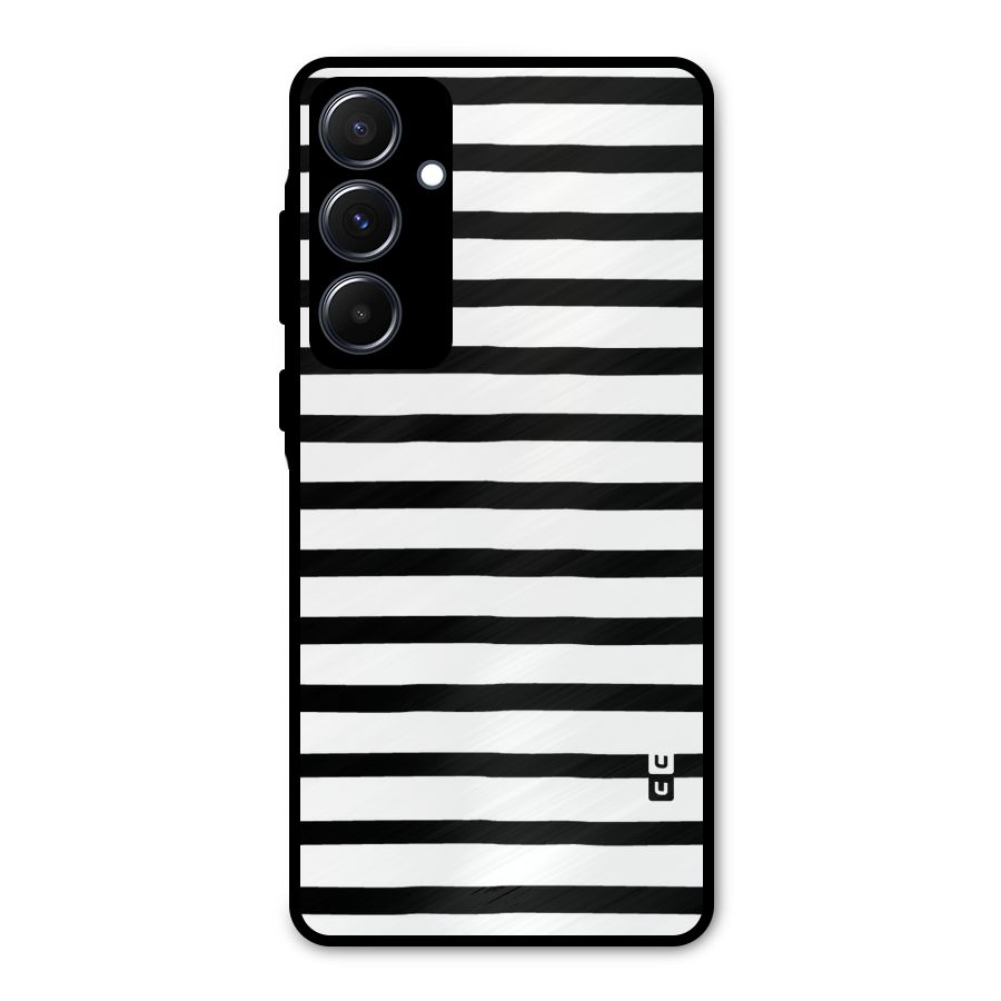 Elegant Basic Stripes Metal Back Case for Galaxy A55