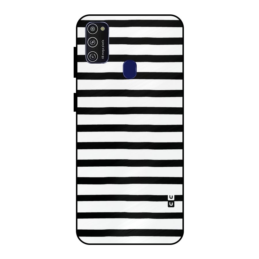 Elegant Basic Stripes Metal Back Case for Galaxy M30s