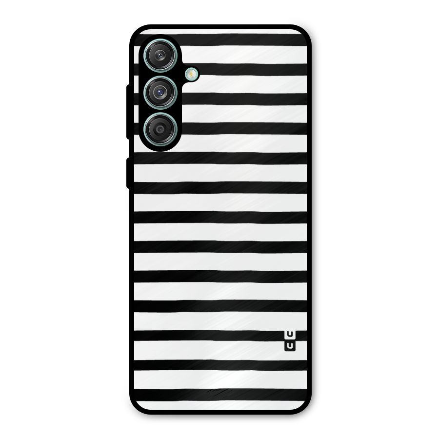 Elegant Basic Stripes Metal Back Case for Galaxy M55 5G