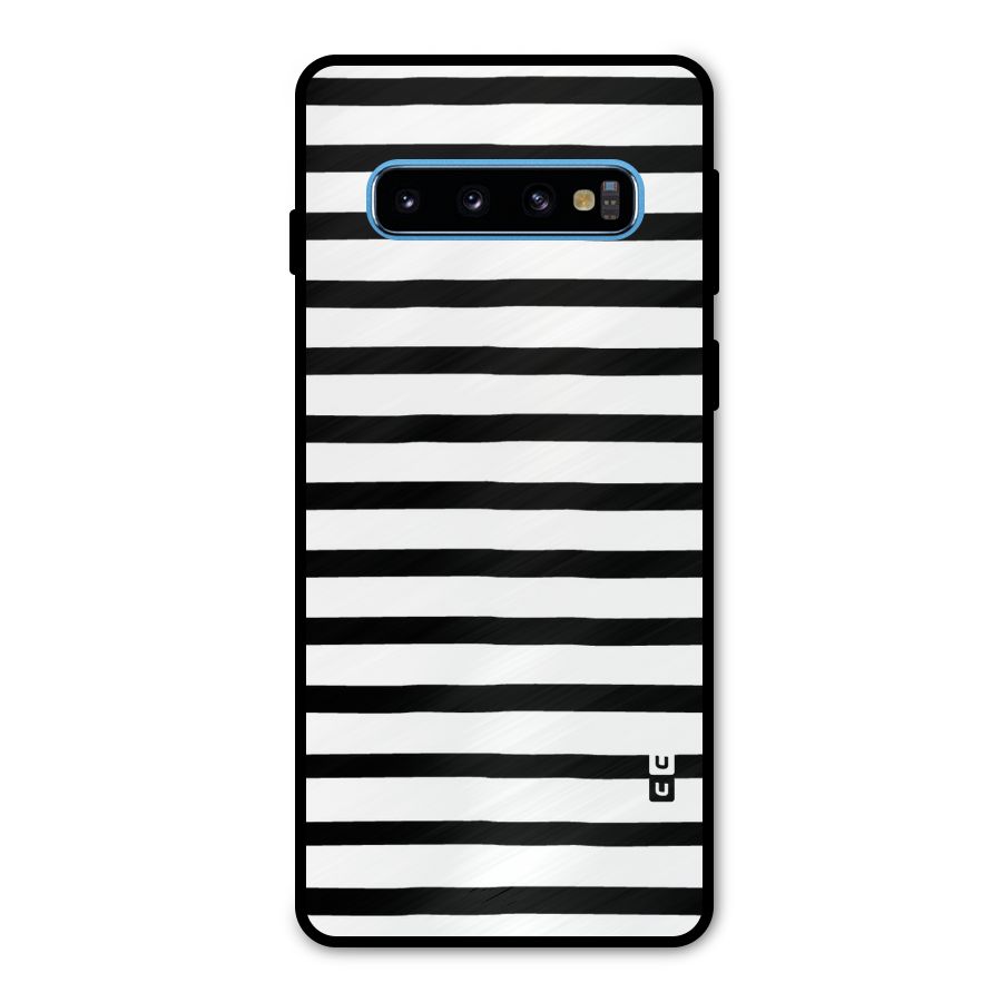 Elegant Basic Stripes Metal Back Case for Galaxy S10