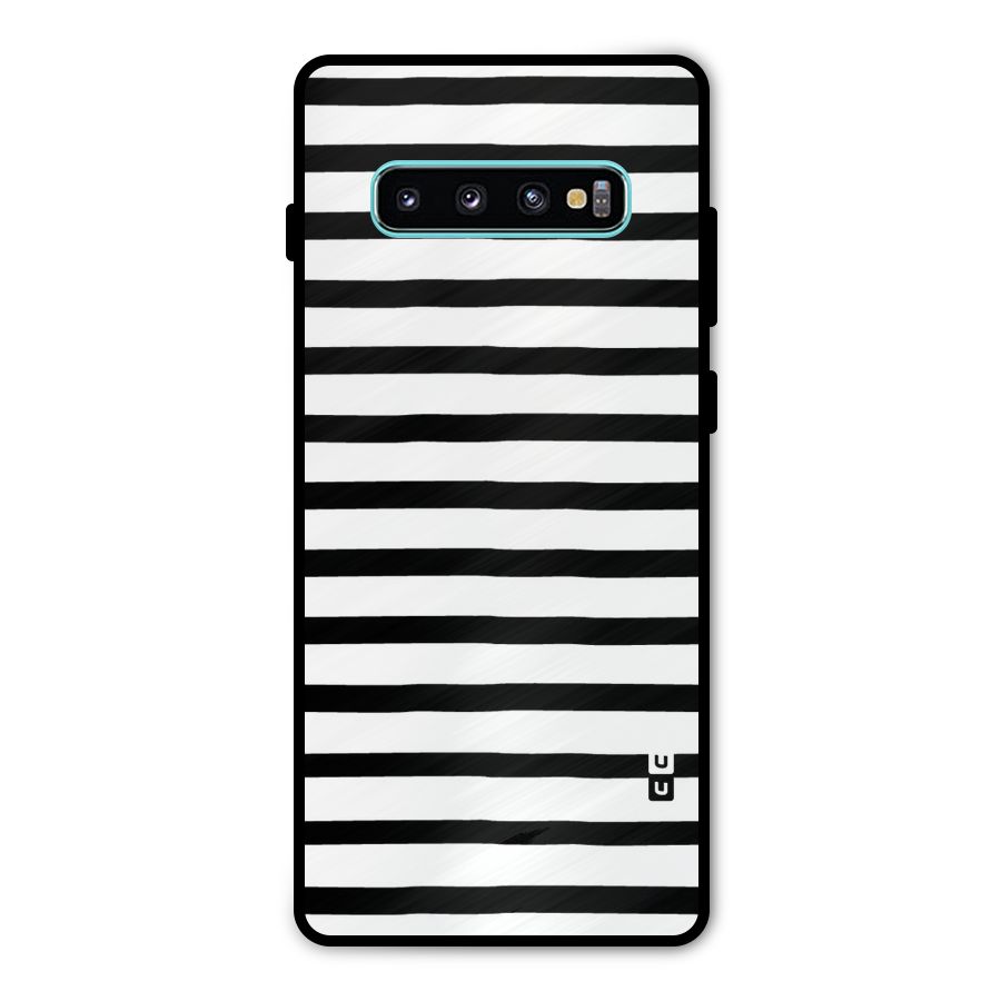 Elegant Basic Stripes Metal Back Case for Galaxy S10 Plus
