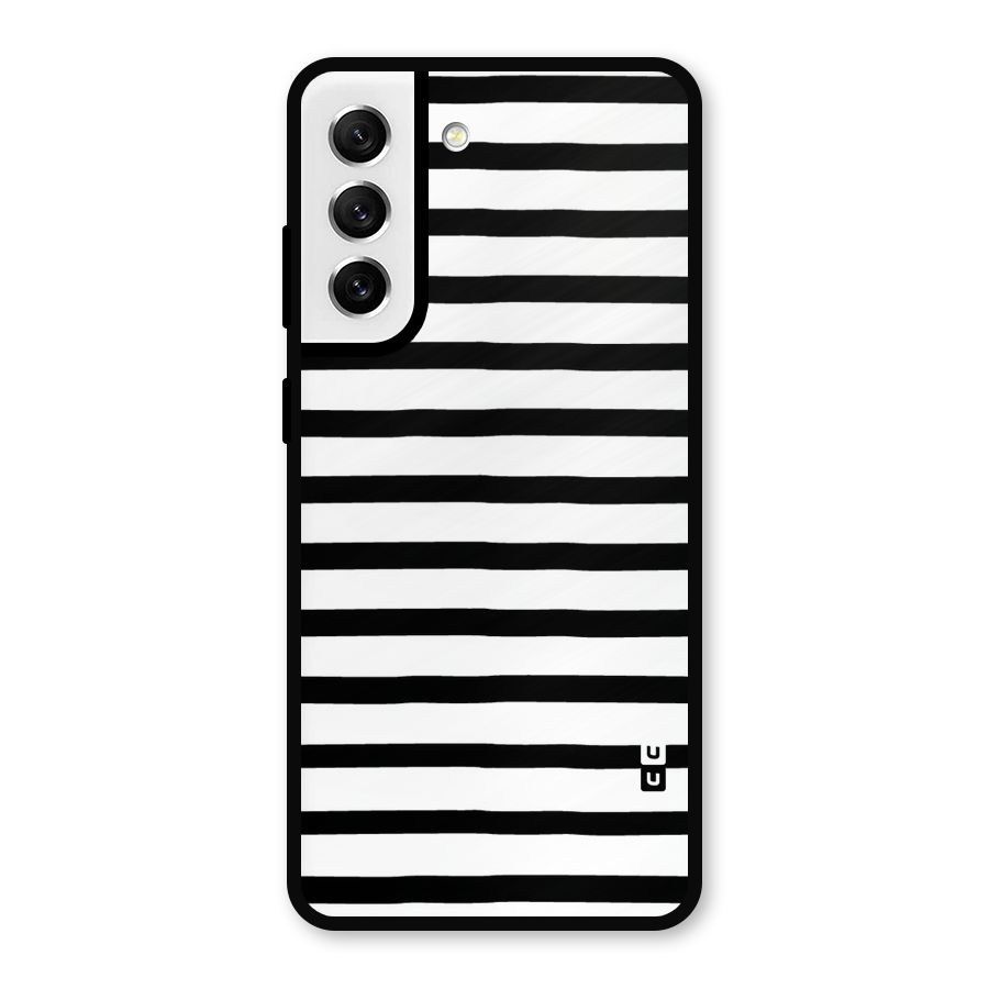 Elegant Basic Stripes Metal Back Case for Galaxy S21 FE 5G