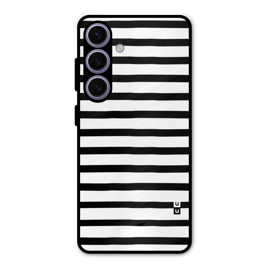 Elegant Basic Stripes Metal Back Case for Galaxy S24