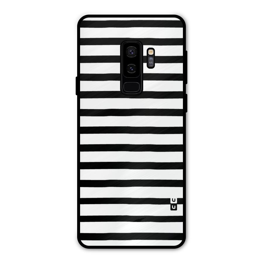 Elegant Basic Stripes Metal Back Case for Galaxy S9 Plus
