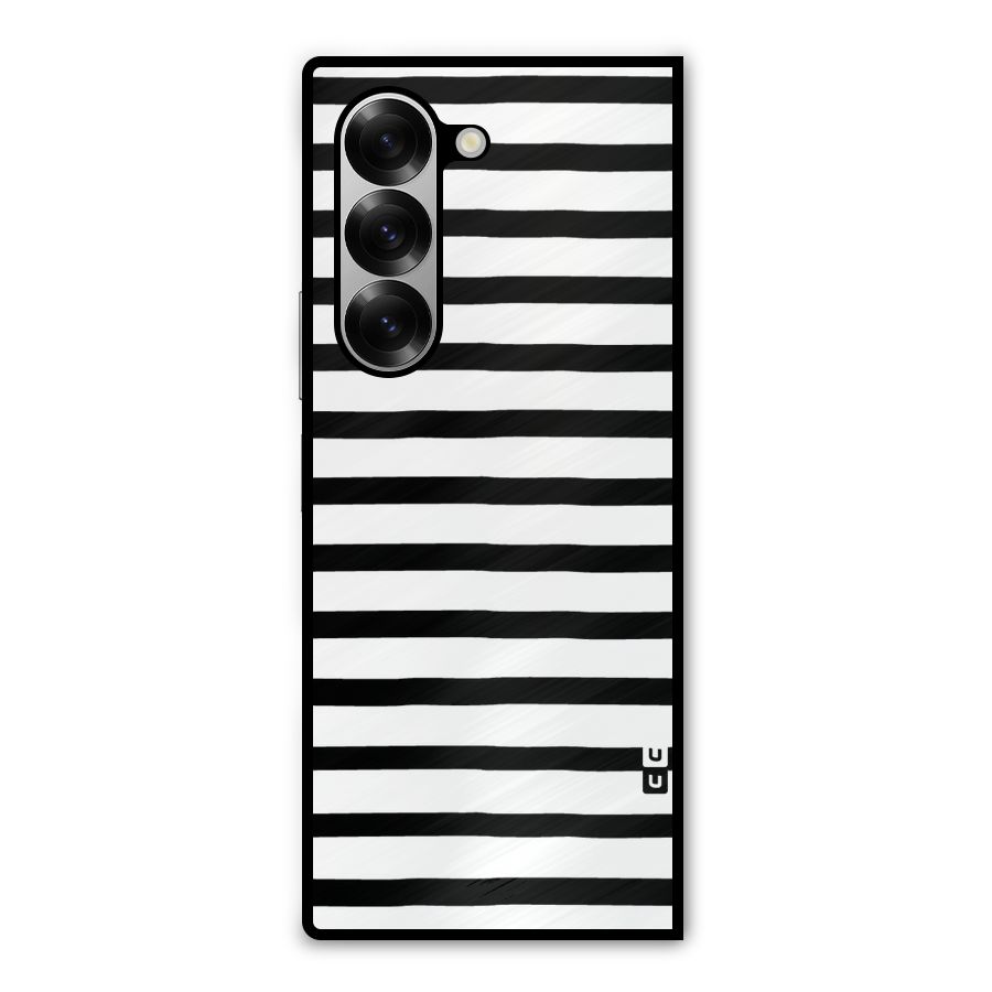 Elegant Basic Stripes Metal Back Case for Galaxy Z Fold6