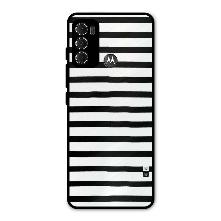 Elegant Basic Stripes Metal Back Case for Moto G60