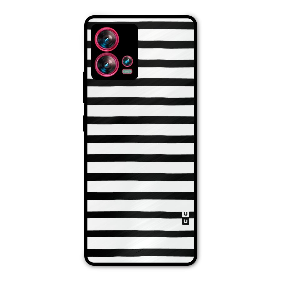 Elegant Basic Stripes Metal Back Case for Motorola Edge 30 Fusion