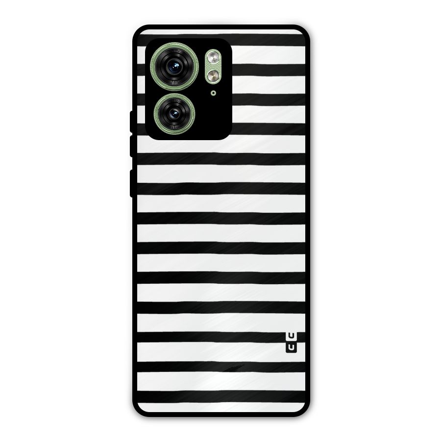 Elegant Basic Stripes Metal Back Case for Motorola Edge 40 5G