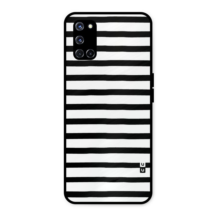 Elegant Basic Stripes Metal Back Case for Oppo A52