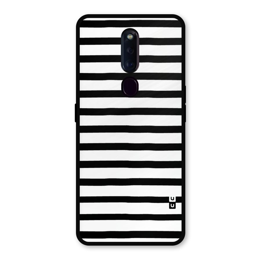 Elegant Basic Stripes Metal Back Case for Oppo F11 Pro