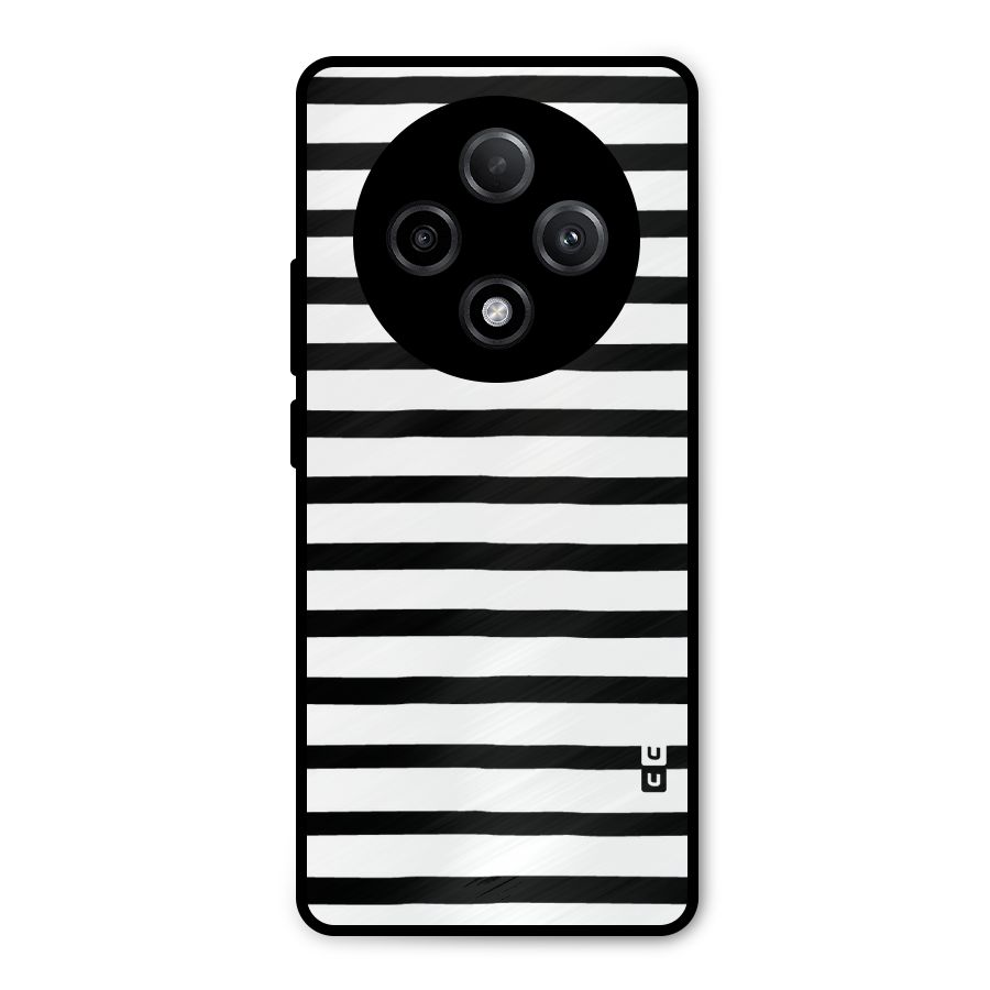 Elegant Basic Stripes Metal Back Case for Oppo F27 Pro Plus