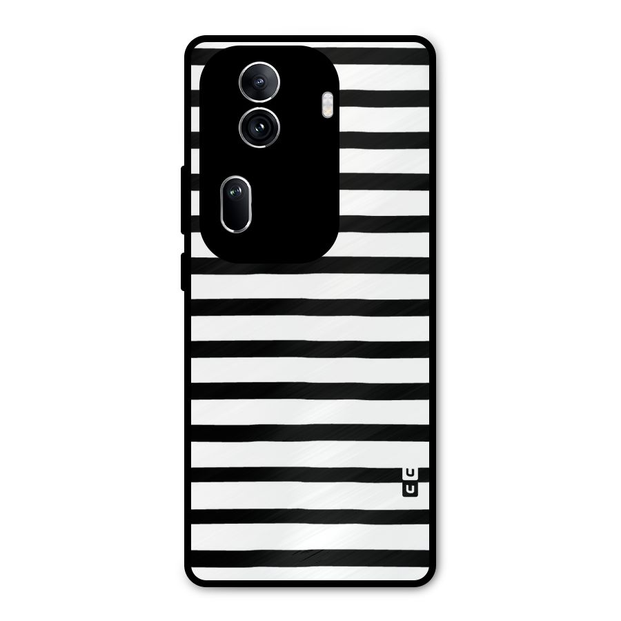 Elegant Basic Stripes Metal Back Case for Oppo Reno11 Pro 5G