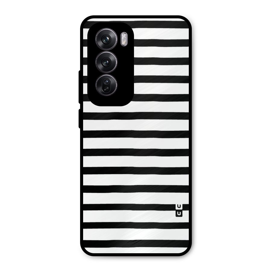 Elegant Basic Stripes Metal Back Case for Oppo Reno12 Pro