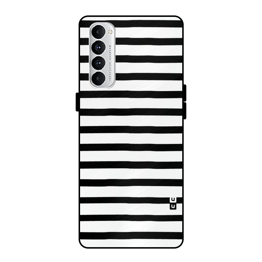 Elegant Basic Stripes Metal Back Case for Oppo Reno4 Pro