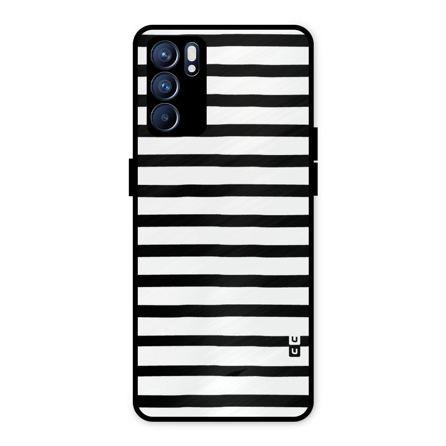 Elegant Basic Stripes Metal Back Case for Oppo Reno6 5G