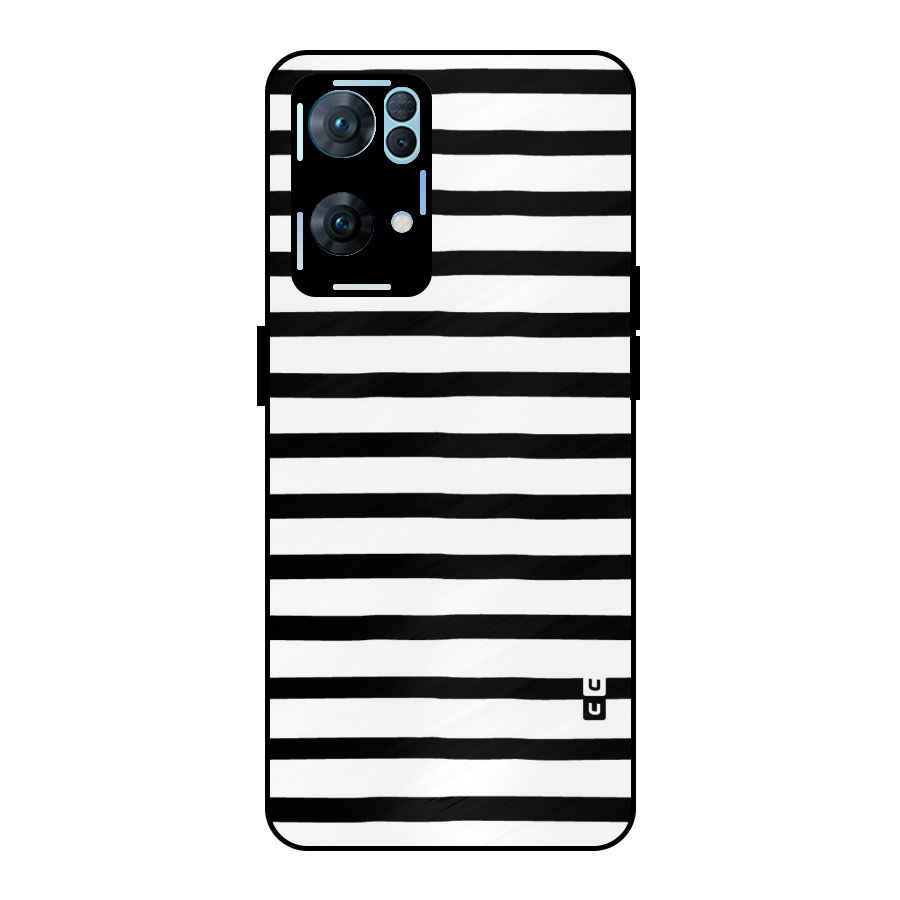 Elegant Basic Stripes Metal Back Case for Oppo Reno7 Pro 5G