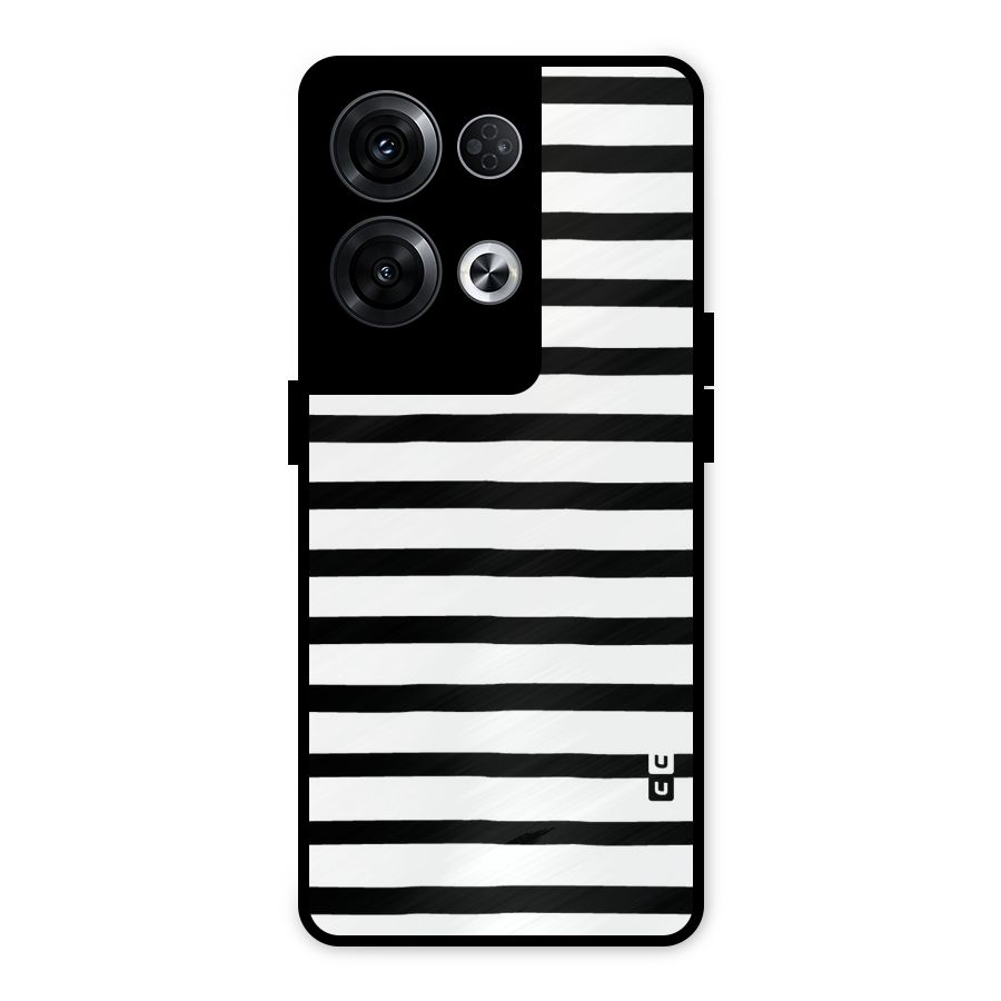 Elegant Basic Stripes Metal Back Case for Oppo Reno8 Pro 5G