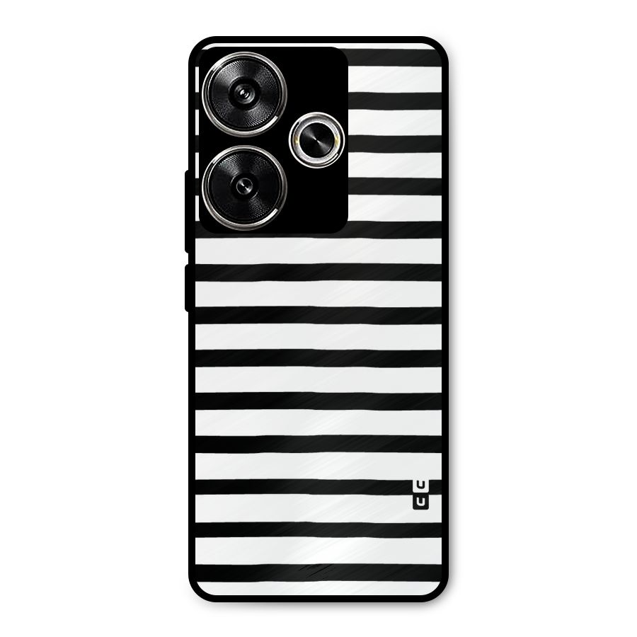 Elegant Basic Stripes Metal Back Case for Poco F6