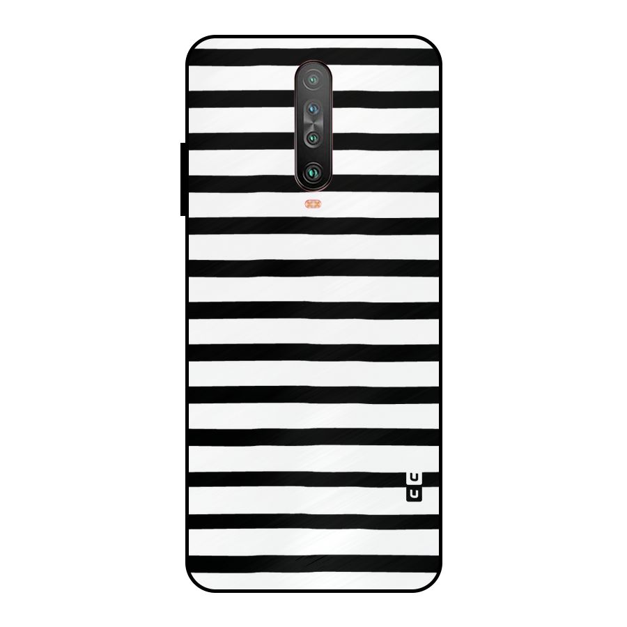 Elegant Basic Stripes Metal Back Case for Poco X2