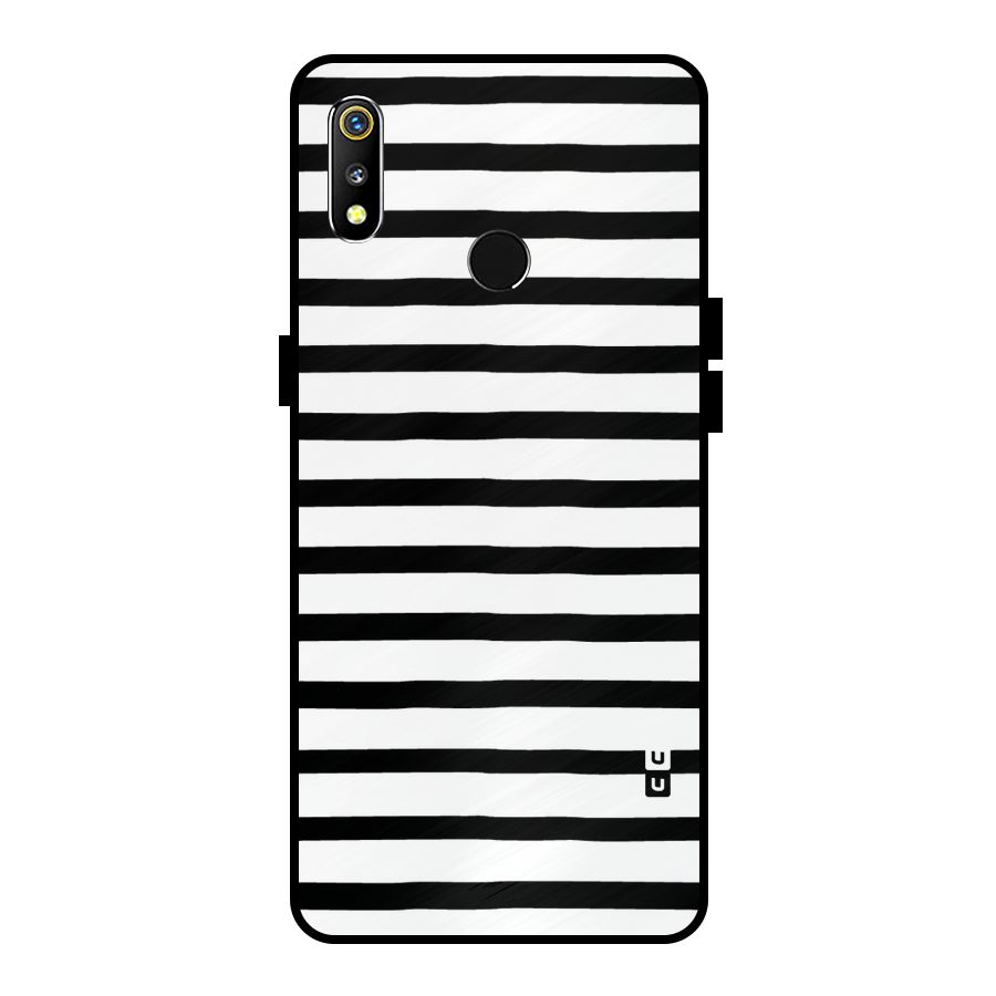 Elegant Basic Stripes Metal Back Case for Realme 3