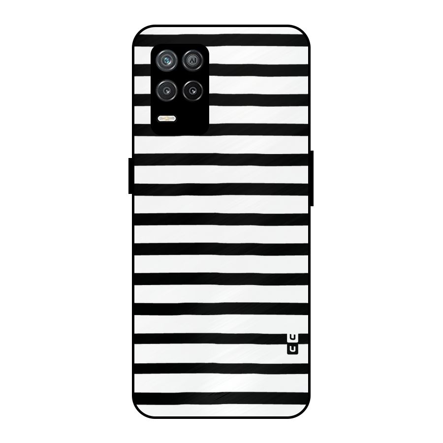 Elegant Basic Stripes Metal Back Case for Realme 8s 5G