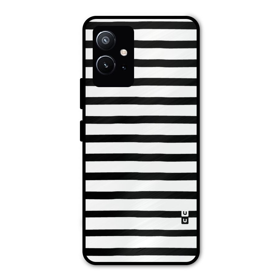 Elegant Basic Stripes Metal Back Case for Vivo T1 5G