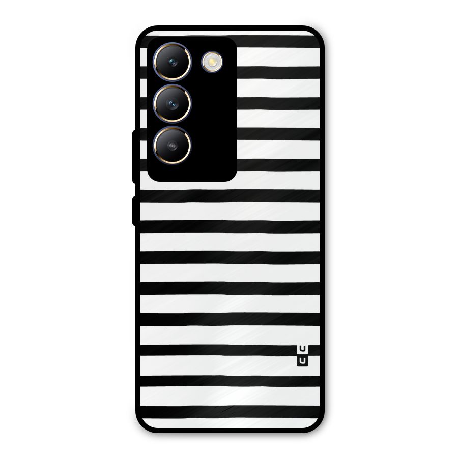 Elegant Basic Stripes Metal Back Case for Vivo T3 5G