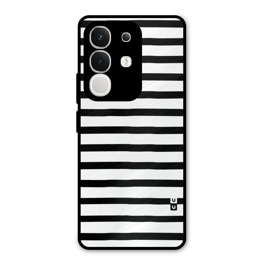 Elegant Basic Stripes Metal Back Case for Vivo T4x