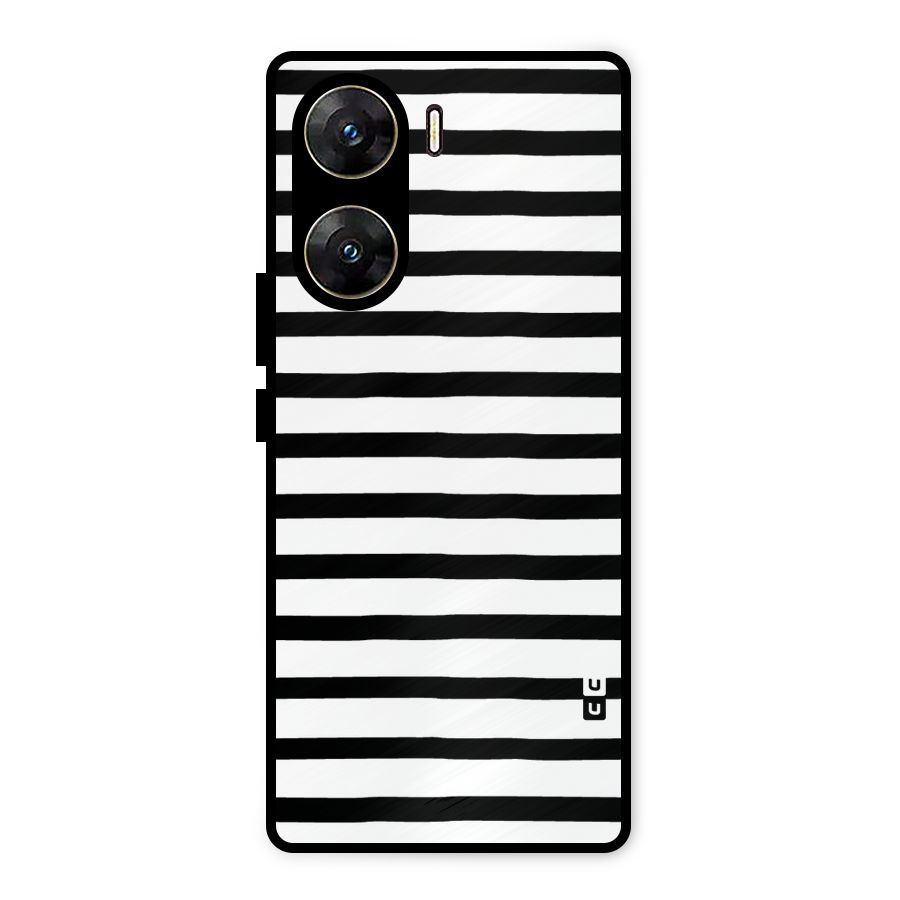 Elegant Basic Stripes Metal Back Case for Vivo V29e