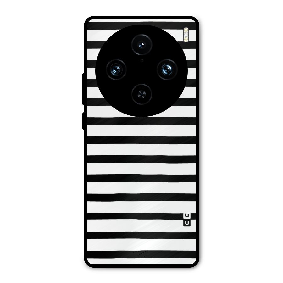 Elegant Basic Stripes Metal Back Case for Vivo X100 Pro