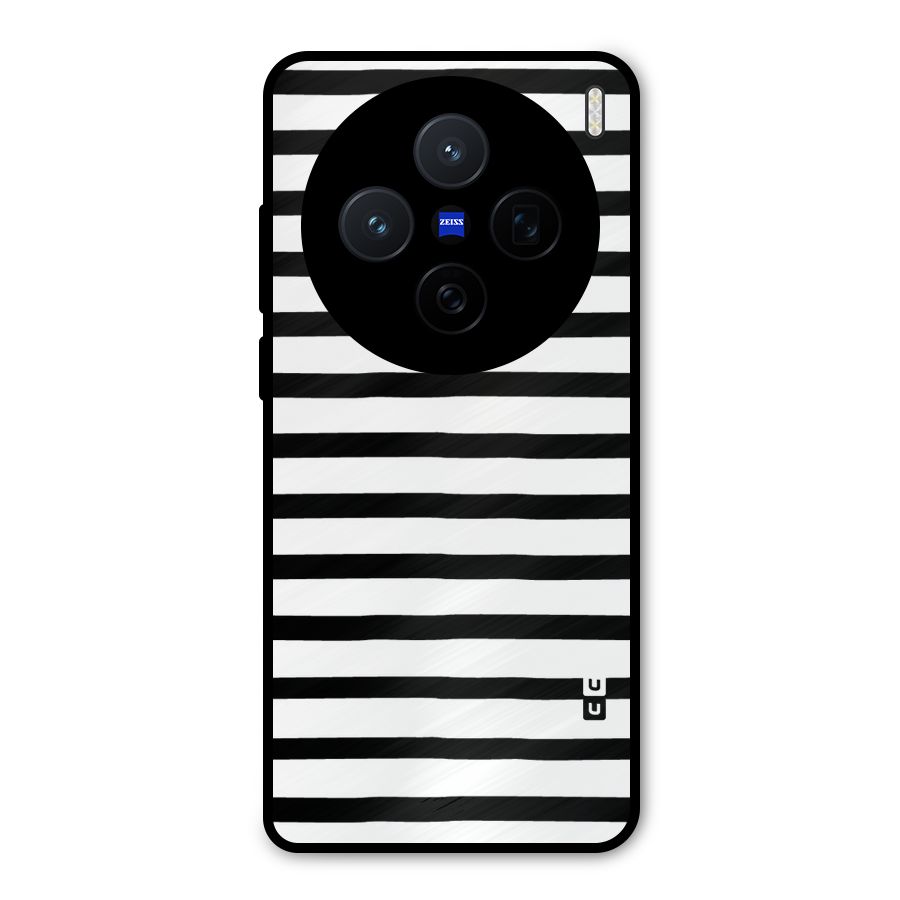 Elegant Basic Stripes Metal Back Case for Vivo X200