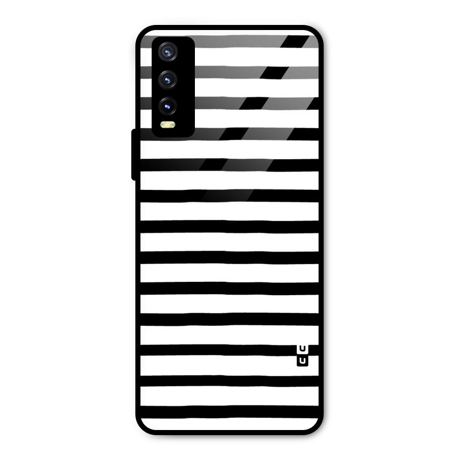 Elegant Basic Stripes Metal Back Case for Vivo Y20g