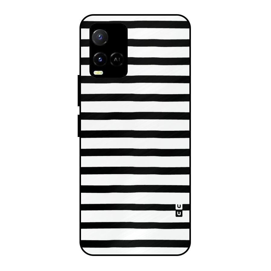 Elegant Basic Stripes Metal Back Case for Vivo Y21